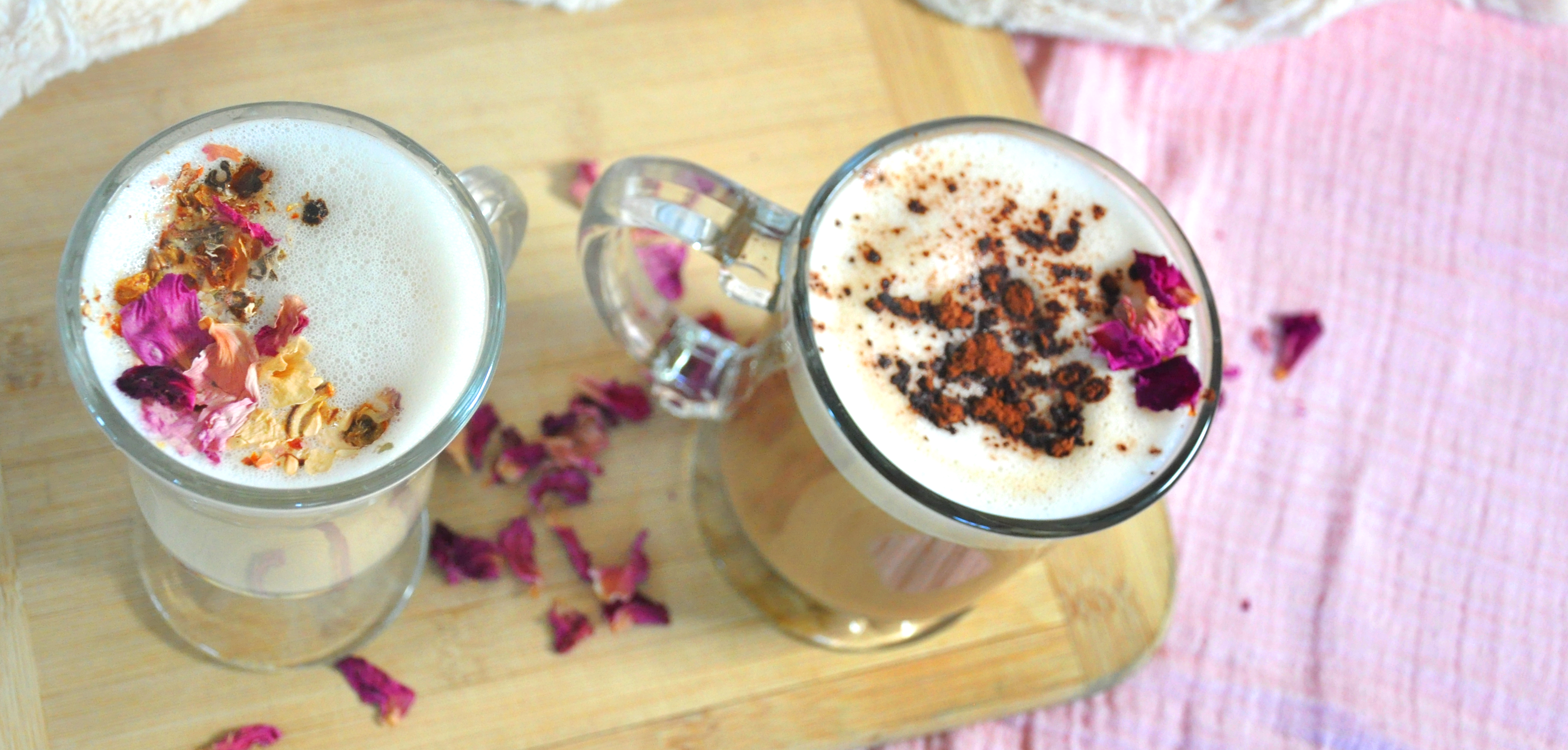hot drinks rose-latte-a-la-rose-mocka-a-la-rose-petals-of-rose-tisane-tea